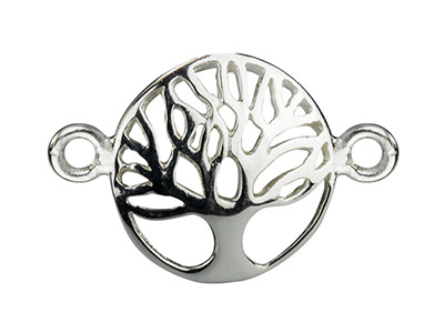 Separador Árbol De La Vida Curvado 12mm, Plata 925, Bolsa De 5