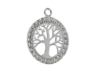 Colgante Árbol De La Vida 18 mm, Plata 925 Con Circonita - Imagen Estandar - 2