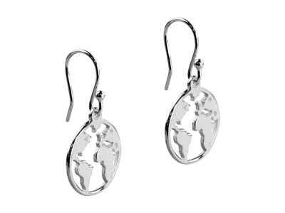 Colgante Mapamundi 15 mm, Plata 925 - Imagen Estandar - 2