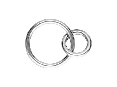 Anillos Entrelazados De Plata De Ley, 10 MM Y 6 MM