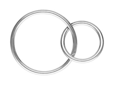 Conector De Anillos Entrelazados 10y 15 mm, Plata 925 - Imagen Estandar - 1