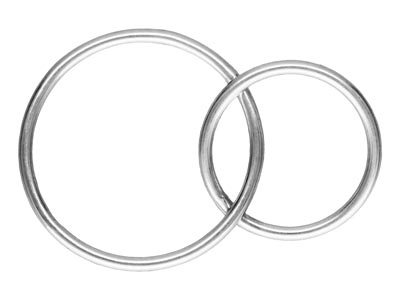 Conector De Anillos Entrelazados 12y 16mm, Plata 925