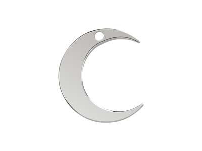 Colgante Luna Creciente Sin Terminar 20mm, Plata 925
