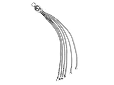 Borla De 6 Hilos De Cadena De Serpiente Diamantada 1,6 mm 55 mm, Plata925 - Imagen Estandar - 2