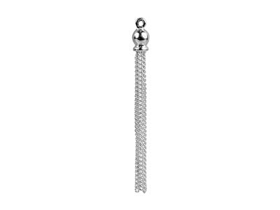 Borla De Cadena Barbada Con 5 Hilos1mm, 35mm, Plata 925