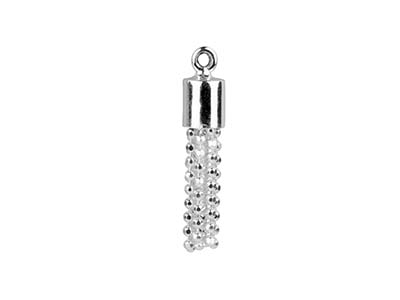 Pompon 8 Hilos Cadena De Bola 1mm,17mm, Plata 925