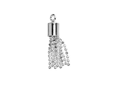 Pompon 8 Hilos Cadena De Bola 1 mm,17 mm, Plata 925 - Imagen Estandar - 2