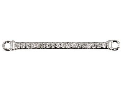 Barra Conectora Entre Dos Con Zirconia Cbica 38mm, Plata 925