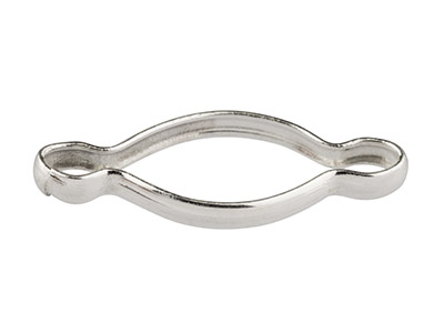 Conector Engarzado Cerrado, Forma Ovalada 8 X 6mm, Plata 925, Bolsa De 5