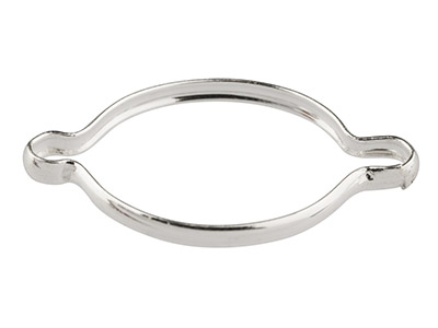 Conector De Joyera Engaste En Bisel Cerrado, Forma Ovalada 10 X 8mm,plata 925, Bolsa De 5