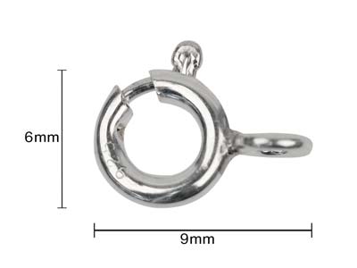 Anillo De Resorte 6 mm, Anillo Soldado, Plata De Ley 925, Paquete De 10 - Imagen Estandar - 3