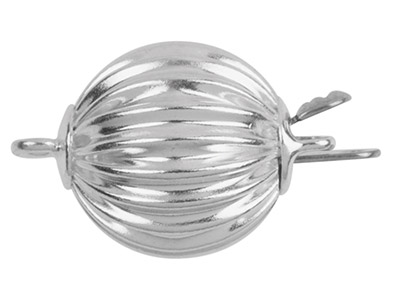 Cierre De Bola Acanalado 10mm, Plata 925