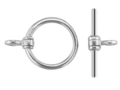 Cierre Elegante Con Anilla De 7mm Y Barra De 10mm, Plata 925