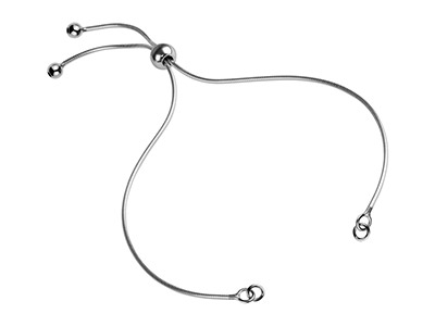 Cierre De Bola Ajustable Con Cadenade Serpiente, 25cm, Plata 925
