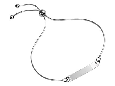 Cierre De Bola Ajustable Con Cadenade Serpiente, 25 cm, Plata 925 - Imagen Estandar - 2
