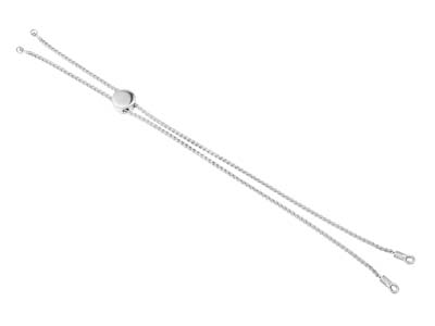 Cierre De Bola Ajustable Con Cadenaspiga, 23cm, Plata 925