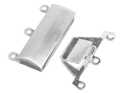 Cierre De 3 Filas, Rectángulo 23 X 16 mm, Plata 925 Con Acabado Mate - Imagen Estandar - 2