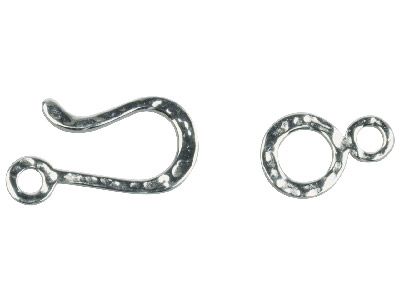 Cierre De Gancho De 23mm Y Anillo De 15mm, Plata 925 Texturada