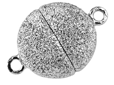 Cierre Magnético En Bola Con Corte De Láser De Plata De Ley 9 Mm, Diseño Con Corte De Diamante