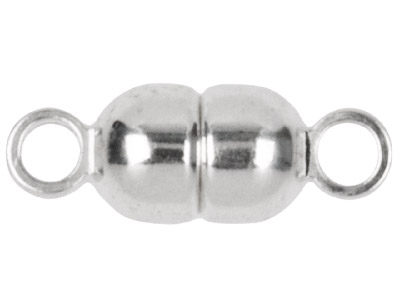 Cierre Magnético Ondulado De Plata De Ley, Forma De Barril De 4,5 MM