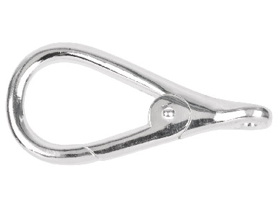 Cierre De Mosquetn Con Anilla Plana, 48 X 21mm, Plata 925