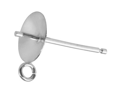 Vástago Con Calota De 4 mm Con Anilla, Plata 925, Bolsa De 5 Pares - Imagen Estandar - 1