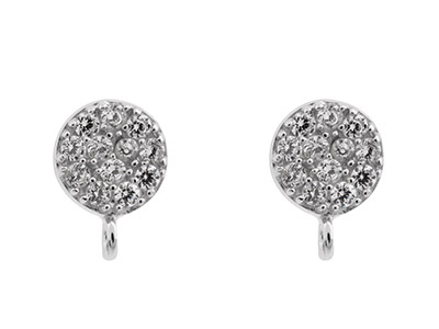 Pendientes De Corchete Hechos Con Plata De Ley Con Zirconia Cúbica Y Con Una Anilla, Paquete De 2 Unidades - Imagen Estandar - 2
