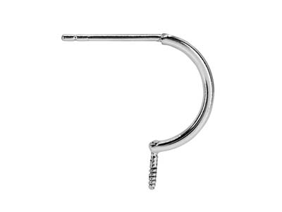 Media Argolla Con Vástago, Plata 925, Par - Imagen Estandar - 2
