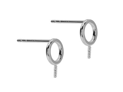 Pendientes Con Crculo De Vida Y Pinza De Plata De Ley, 6 Mm, Paquete De 2