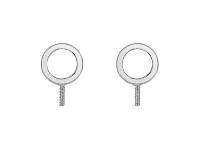 Barra Círculo De Vida 6 mm, Plata 925, Par - Imagen Estandar - 2