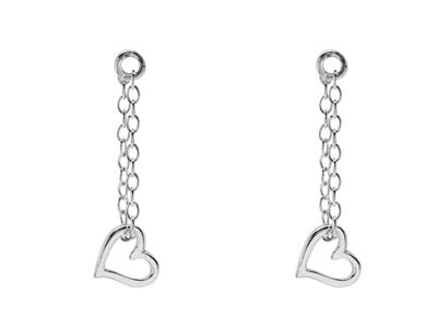 Cadena Con Corazn 17mm, Plata 925, El Par