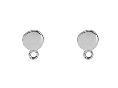 Varilla De Pastilla De 6 mm Con Anillo, Plata 925, Par - Imagen Estandar - 2