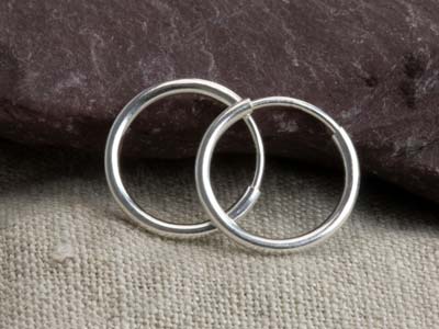 Cr{ole De 12 mm, Plata 925, Par - Imagen Estandar - 7