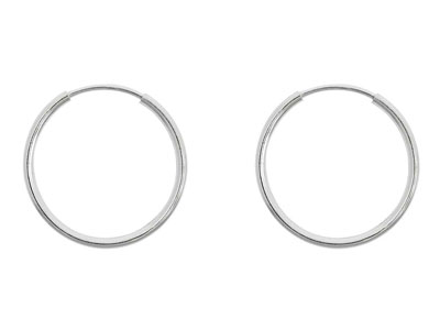Pendiente De Aro 20mm, Plata 925, Par