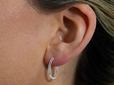 Pendiente De Aro 20 mm, Plata 925, Par - Imagen Estandar - 3