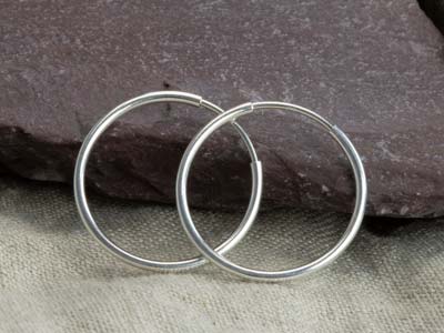Pendiente De Aro 20 mm, Plata 925, Par - Imagen Estandar - 7