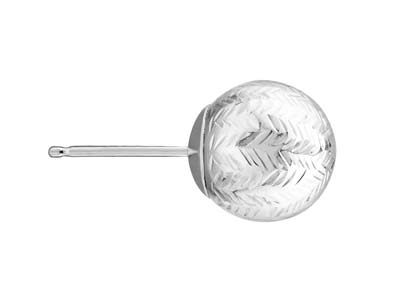 Varilla Con Bola De 6mm, Diseño Dechevron, Plata 925