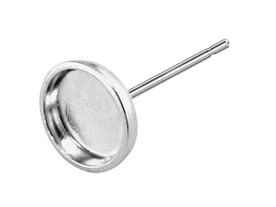 Varilla De Soporte Para Cabujn Redondo De 8mm, Plata 925, Unidad