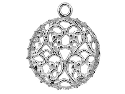 Colgante De Filigrana Para Cabujn Redondo De 16mm, Plata 925