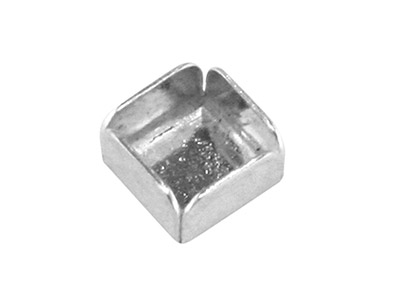 Soporte Para Cabujn Cuadrado De 4mm, Plata 925, Bolsa De 6