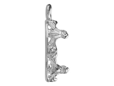 Colgante De Filigrana Para Cabujn Ovalado 8 X 10mm, Plata 925
