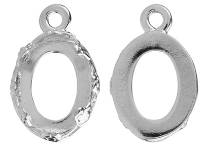 Colgante De Filigrana Para Cabujón Ovalado 8 X 10 mm, Plata 925 - Imagen Estandar - 2