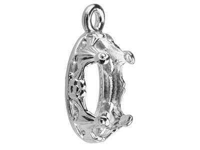 Colgante De Filigrana Para Cabujón Ovalado 8 X 10 mm, Plata 925 - Imagen Estandar - 3