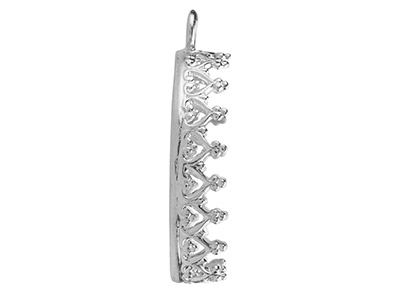 Colgante De Filigrana Para Cabujn Ovalado 14 X 20mm, Plata 925