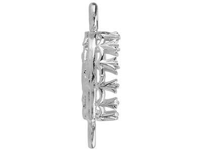 Conector De Filigrana Para Cabujn Redondo De 10mm, Plata 925