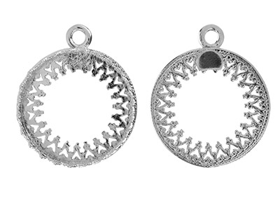 Colgante De Filigrana Para Cabujón Redondo De 16 mm, Plata 925 - Imagen Estandar - 2