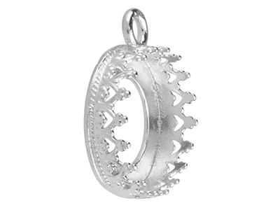 Colgante De Filigrana Para Cabujón Redondo De 12 mm, Plata 925 - Imagen Estandar - 3