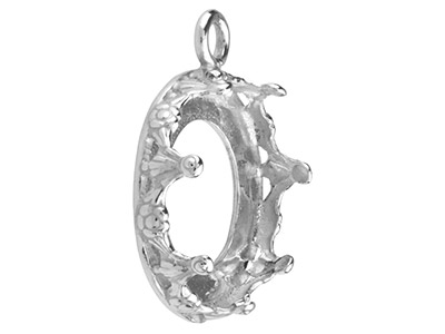 Colgante De Filigrana Para Cabujón Redondo De 14 mm, Plata 925 - Imagen Estandar - 3