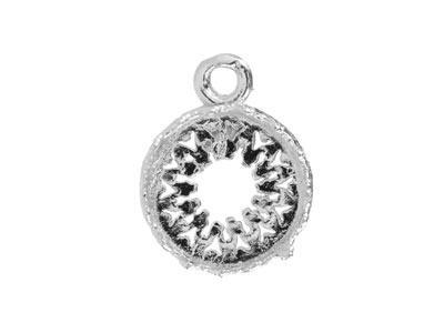 Colgante De Filigrana Para Cabujn Redondo De 10mm, Plata 925