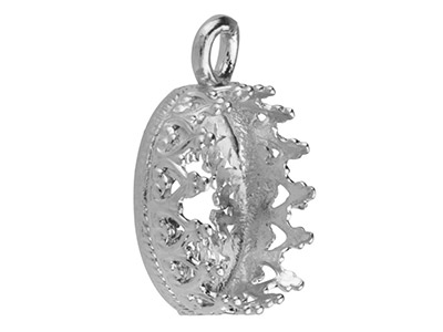 Colgante De Filigrana Para Cabujón Redondo De 10 mm, Plata 925 - Imagen Estandar - 3